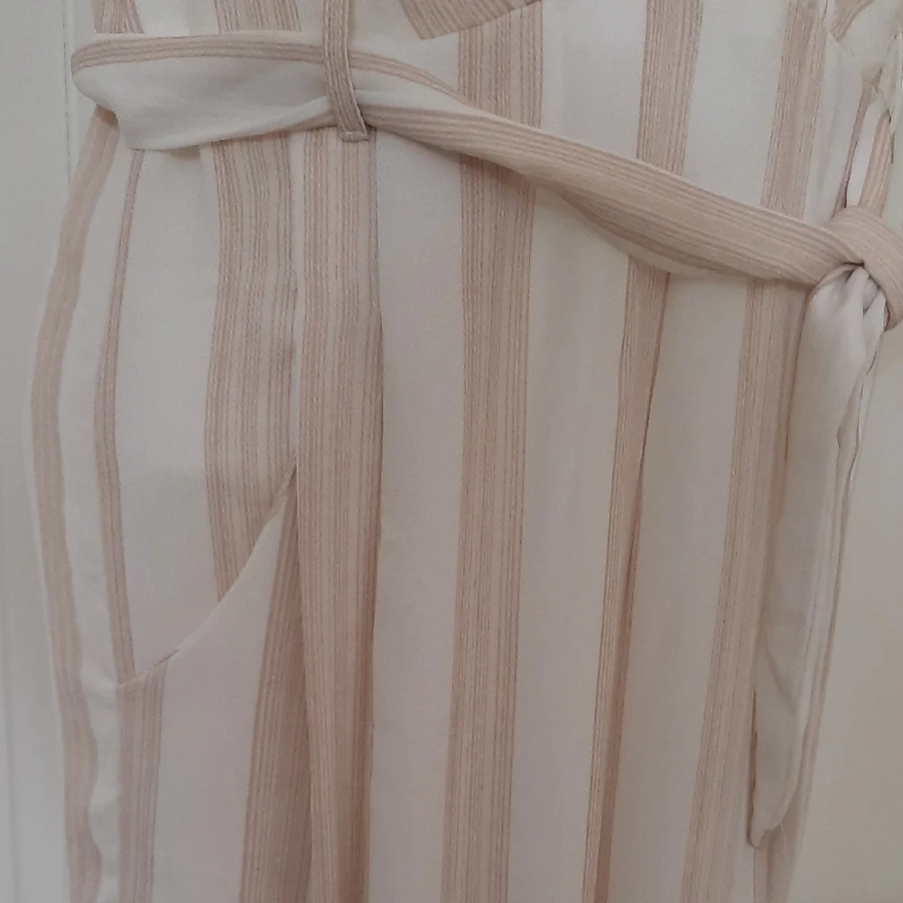 Showpo Camel and White Striped Maxi Jumpsuit. SZ 8 - Picture 6 of 15